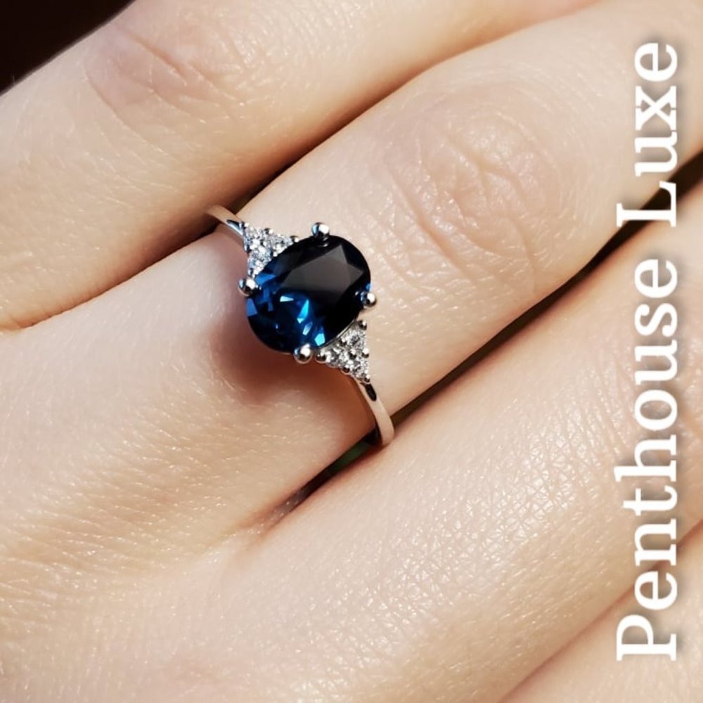 SOLID 925 Sterling Silver London Blue Topaz Ring